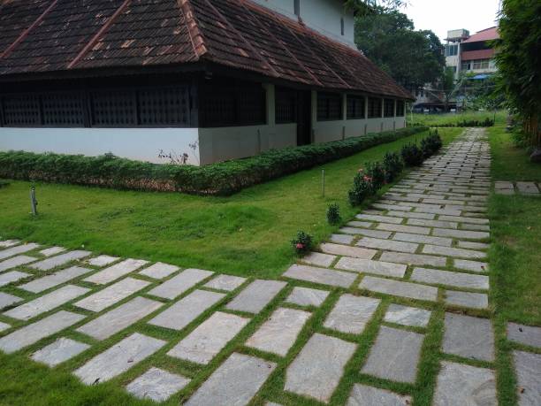 istock Stone pathway in the park, koyikkal palace Nedumangad 1292345371