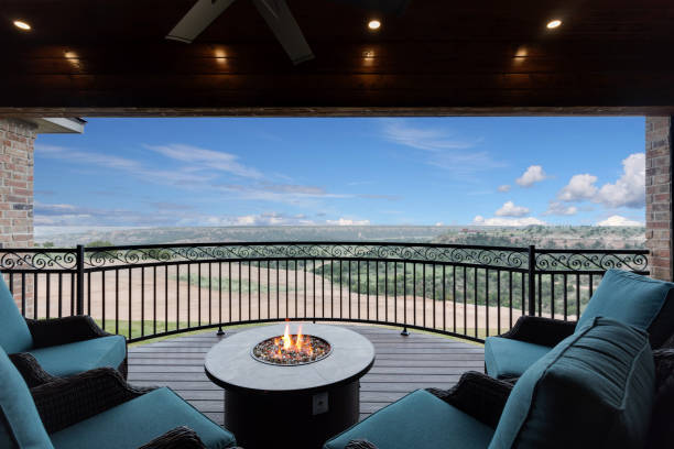 istock Back patio with a view of wide open spaces 1292347815