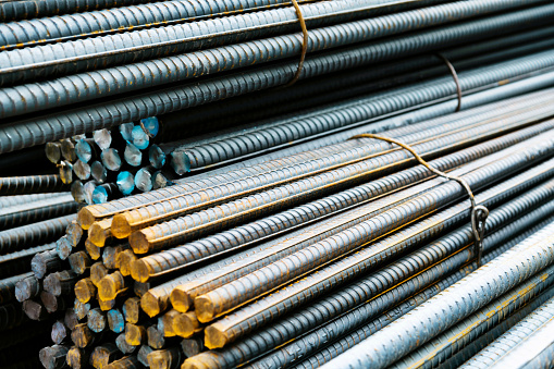 A pile of steel bars.