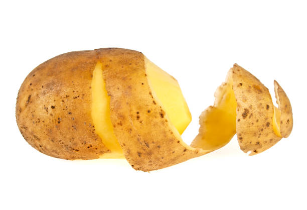 istock Potatoes with peel isolated on white background 1292351114
