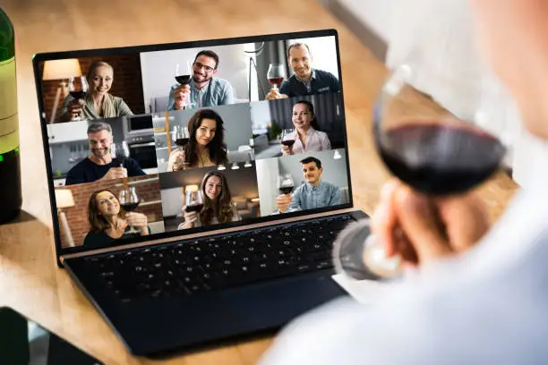 Virtual Wine Tasting By Friends Over Internet Using Video Conference