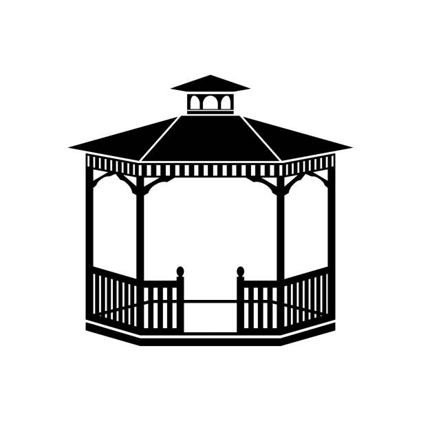 Gazebo icon, vector illustration Gazebo icon, vector illustration design gazebo stock illustrations