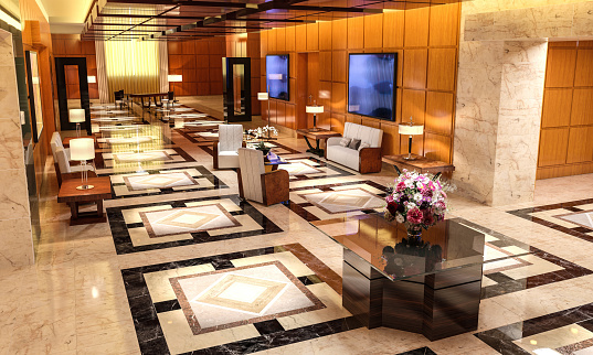 hotel reception lobby