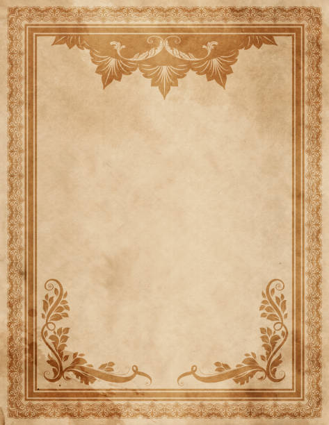 istock Old paper with vintage border and patterns. 1292358115