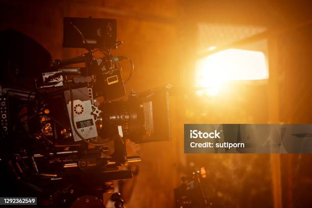 The Filmmaker Camera Film Set Behind The Scenes Of The Movie And Lighting Stock Photo - Download Image Now