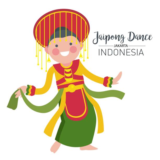 illustrazioni stock, clip art, cartoni animati e icone di tendenza di stock vettoriale di jaipong dance, l'origine della danza tradizionale di giacarta indonesia - danza del legong immagine