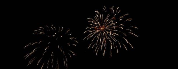 istock Fireworks light show background. Salute Display at Night. 1292372700