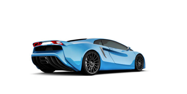 istock blue sportscar rear view isolated on white 1292374095