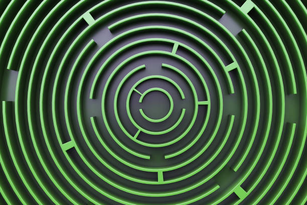 istock Circular maze background. Green style. Top view. 1292374642