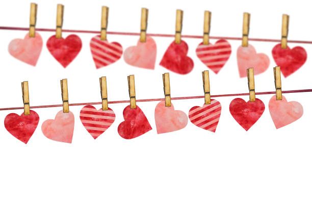 istock Beautiful watercolor drawing of hearts. Closeup, texture 1292375246