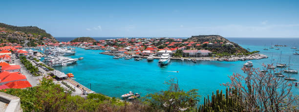 istock Panoramic harbor view of Gustavia, Saint Barthelemy. 1292384634