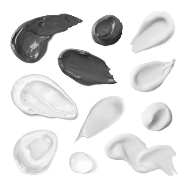 istock Skincare product smudges swatch set realistic vector illustration isolated on white background. Beauty creamy textures. Facial cream, serum, essence, black clay mask, clear transparent shampoo samples 1292386413
