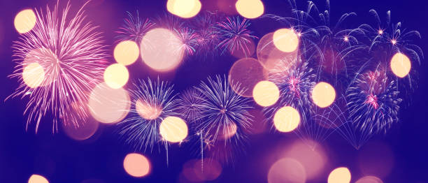 istock Abstract colored firework on dark sky. Celebration and anniversary concept 1292399788