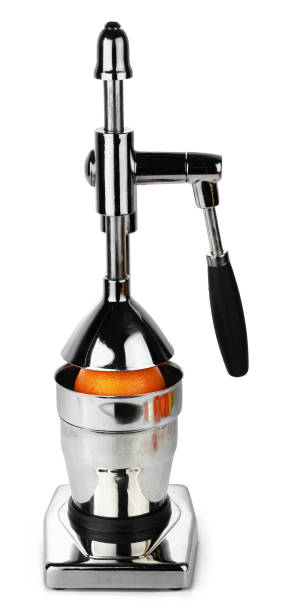 istock Mechanic juicer for citrus fruits isolated on white 1292401411