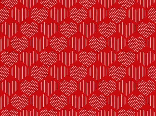 ilustrações de stock, clip art, desenhos animados e ícones de seamless heart pattern. ideal for valentine's day wrapping paper. - valentines day illustrations