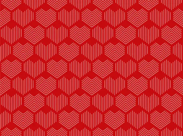Vector illustration of Seamless Heart Pattern. Ideal for Valentine's Day Wrapping Paper.