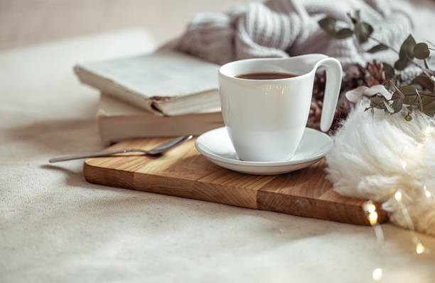 istock Composition with white cup and saucer close up. 1292406703