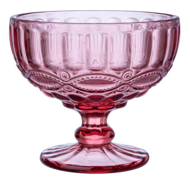 istock Pink ice cream glass isolated on white 1292407696