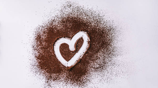 istock Heart in cocoa - Chocolate heart 1292408644