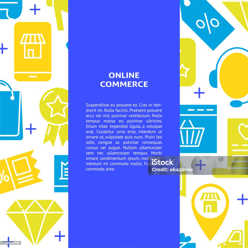 Commerce Text Style Online Commerce Banner In Flat Style With Place For Text Stock ...