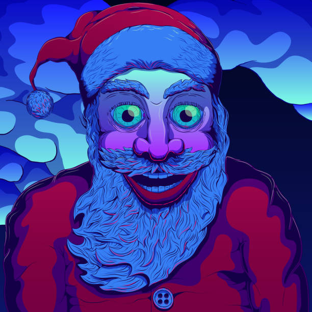 istock Hand-drawn art holiday vector illustration - Cheerful Santa Claus. 1292411721