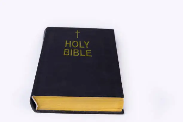 The bible on a white background