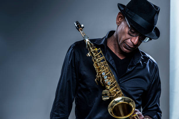 istock Black Musician with saxophone. 1292414094
