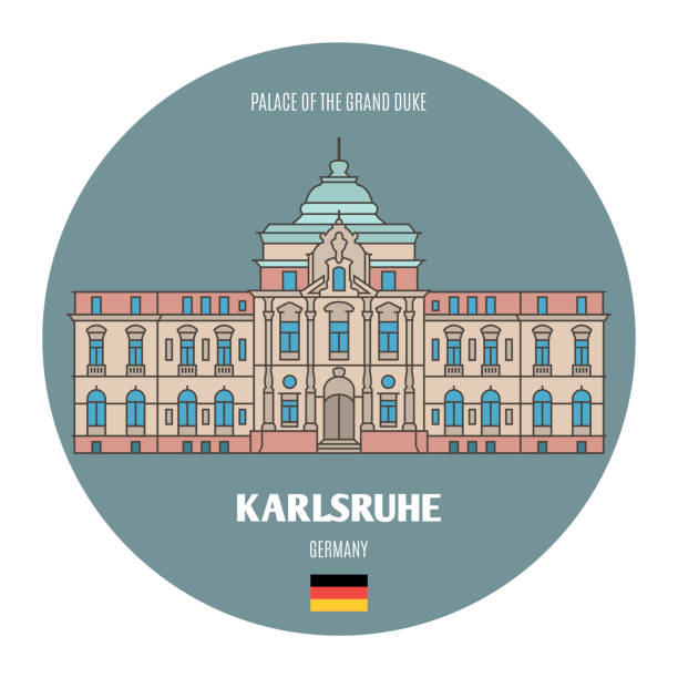 德國卡爾斯魯厄大公宮。歐洲城市的建築符號 - duke 幅插畫檔、美工圖案、卡通及圖標