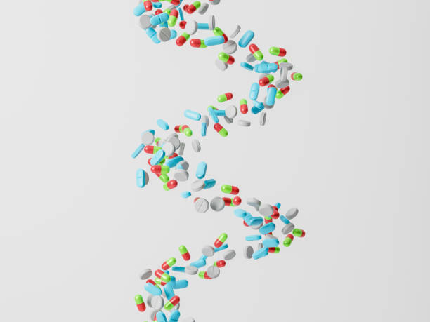 istock Medicine pills or tablets which falling down. Levitation capsules. 1292420387