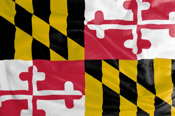 istock Maryland flag waving from textured fabric 1292420958