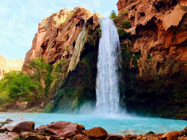 istock Blue Havasupai falls in canyon 1292422331
