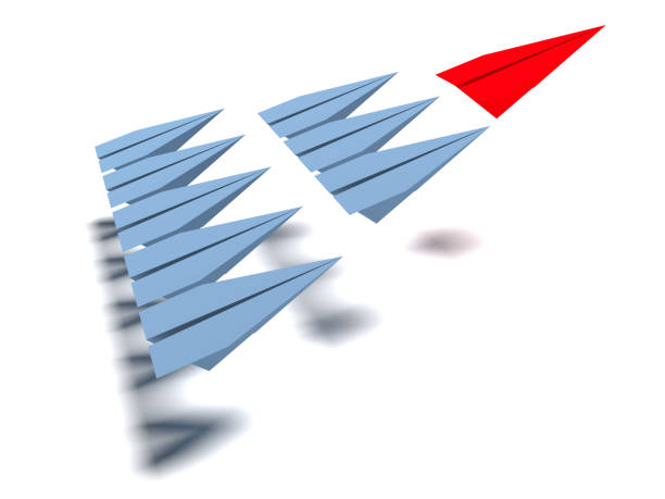 istock Leadership and business concept. Paper planes 1292423489