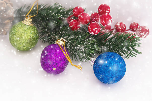 istock Christmas background greeting card with beautiful decor. Selective focus. 1292424371