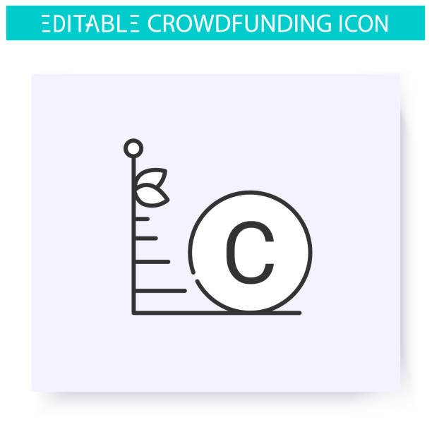 Investment limit line icon. Editable illustration Investment limit line icon.Crowdfunding investitions limit. Credit line. Funding and investment concept. Projects, business financing and capital raising. Isolated vector illustration.Editable stroke perimeter formula stock illustrations