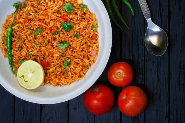 Healthy Homemade Fried Rice Healthy Homemade Fried Rice tomato rice stock pictures, royalty-free photos & images