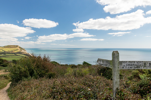 Landscape photo of Golden Cap mountain on the Jurassic Coast in Dorset