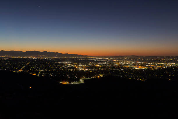 san fernando valley los angeles dawn - northridge imagens e fotografias de stock