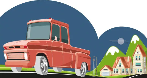 Vector illustration of Pickup truck