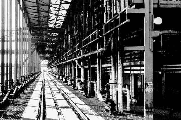 istock Railway tracks in an industrial area. 1292437755