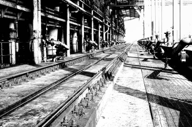 istock Railway tracks in an industrial area. 1292437777