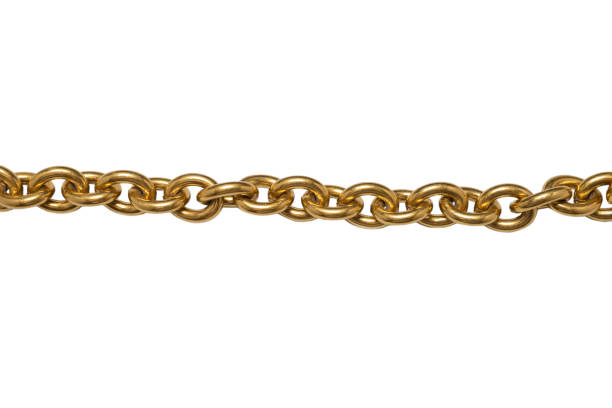 istock Golden chain isolated on white background. 1292439792