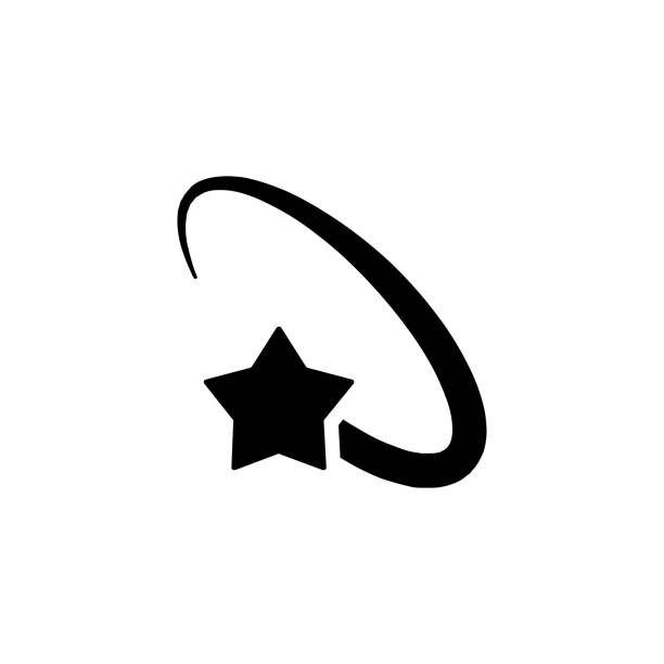 shooting-stern-vektor-symbol. isolierter fallender stern flach emoji, emoticon symbol - vektor - abstract swirl curve ethereal stock-grafiken, -clipart, -cartoons und -symbole
