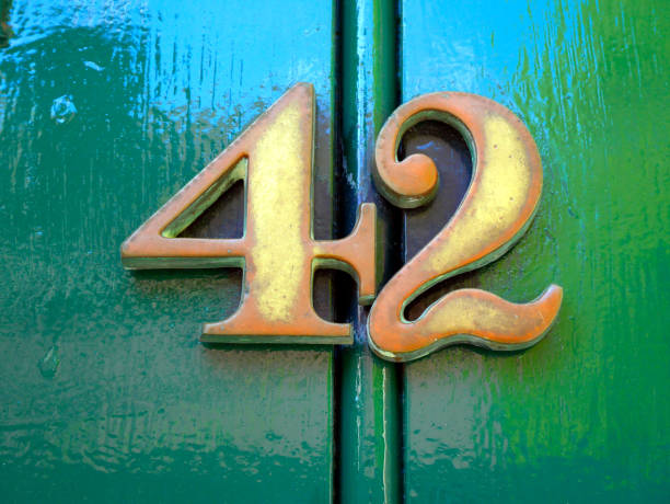 istock number 42 in gold with green background 1292442576