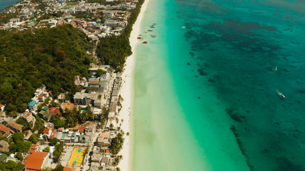 istock Boracay island with white sandy beach, Philippines 1292446736