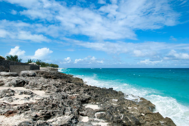 istock Paradise Island Rocky Coastline Waves 1292449291