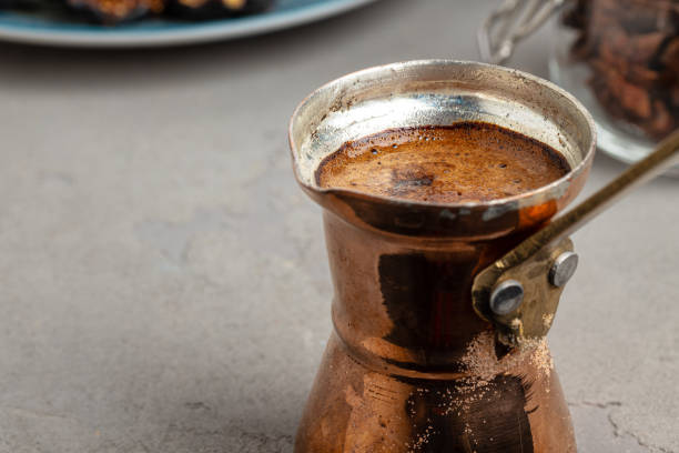 istock Turkish coffee with foam in copper turk 1292454556
