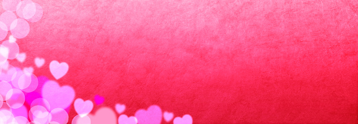 Overlapping heart shapes on a red background.