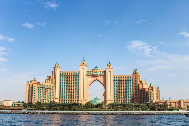 Hotel Atlantis Dubai Dubai has built its Atlantis Resort Hotel like in Bahamas, view from the ses in Mat 2016 atlantis the palm stock pictures, royalty-free photos & images