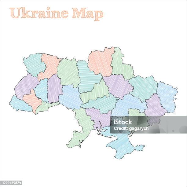 Create Map Ukraine Draw How To Ukraine Handdrawn Map Stock Illustration - Download Image Now - Bright ...