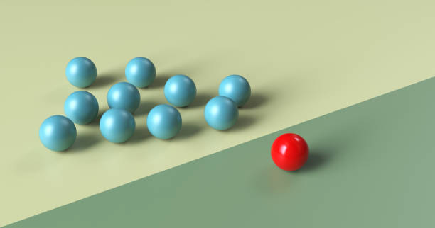 istock Abstract leadership concept with red ball 1292470818